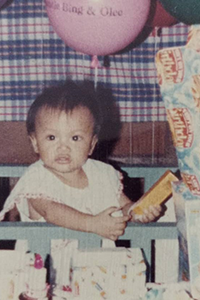 Melanie O as a child