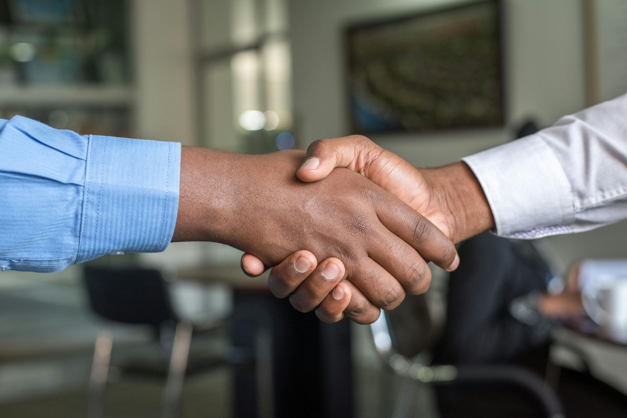 A handshake between businessmen